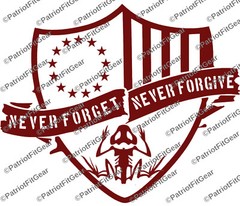 Bone Frog,Never Forgive,Never Forget,Military,We The People,Custom Vinyl Decal