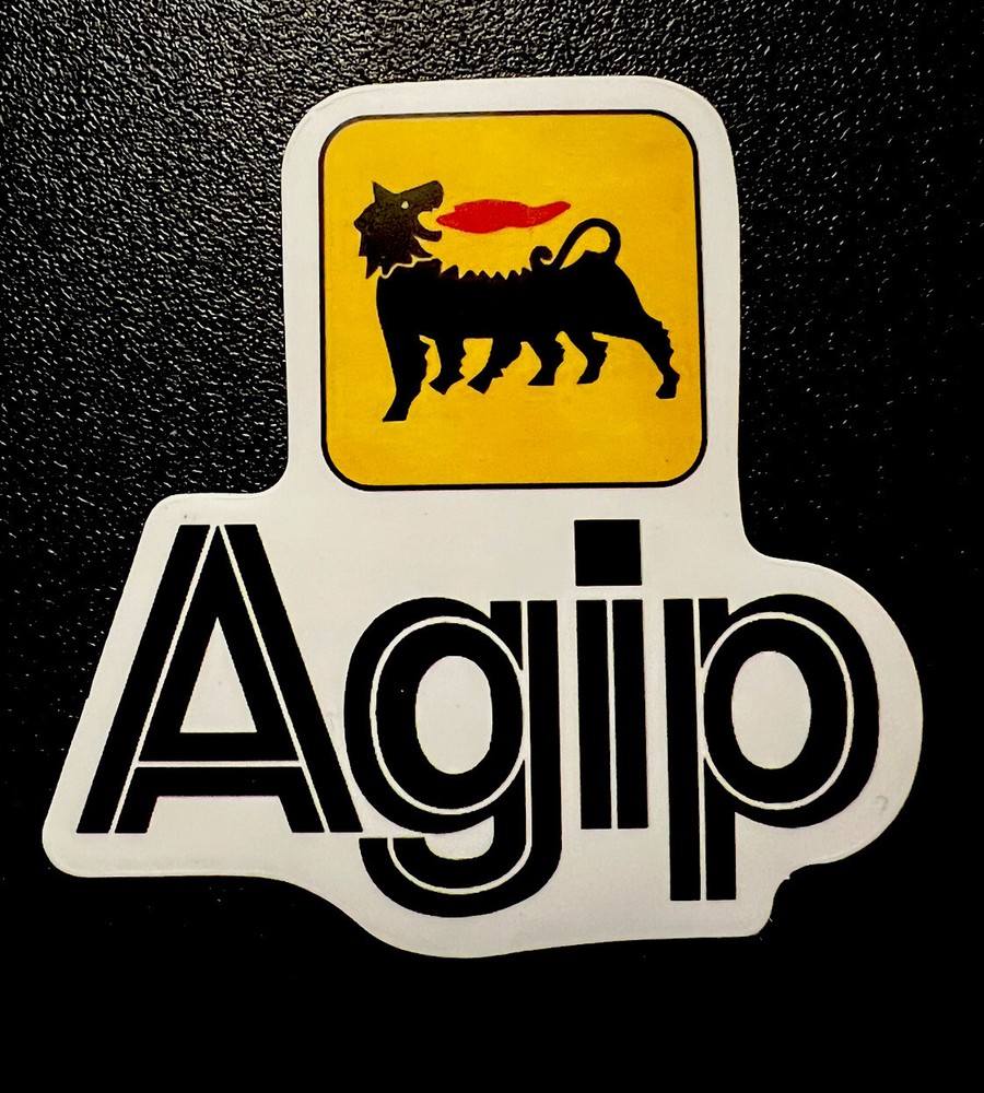 Agip Lubricants sticker Matte Finish Approx Size: 2-5/8”X 2-5/8” Self Adhesive