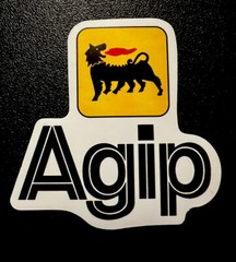 Agip Lubricants sticker Matte Finish Approx Size: 2-5/8”X 2-5/8” Self Adhesive