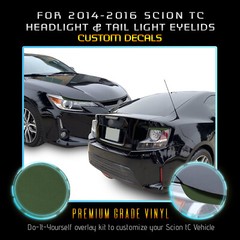 For 2014-2016 Scion tC Headlight & Tail Light Eyelid Decals – Flat Matte Vinyl