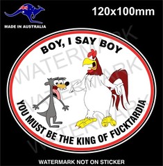 FUNNY FOGHORN LEGHORN STICKER FOR TOOLBOX MANCAVE FORD HOLDEN ETC