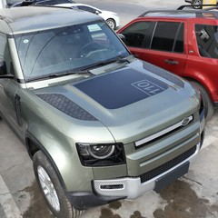 Black Front Engine Hood Sticker Decal For Land Rover Defender 110 2020-2022