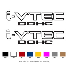 (2x) i-VTEC DOHC ( 10″ x 2.5″) Vinyl Decal Sticker for Honda Accord Civic RS