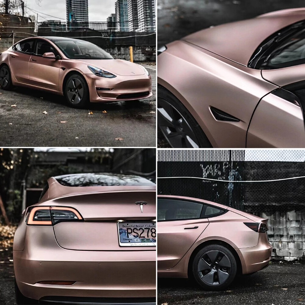 Rose Gold Metallic Car Chrome Vinyl Wrap Auto Car Sticker Car Body Fillm