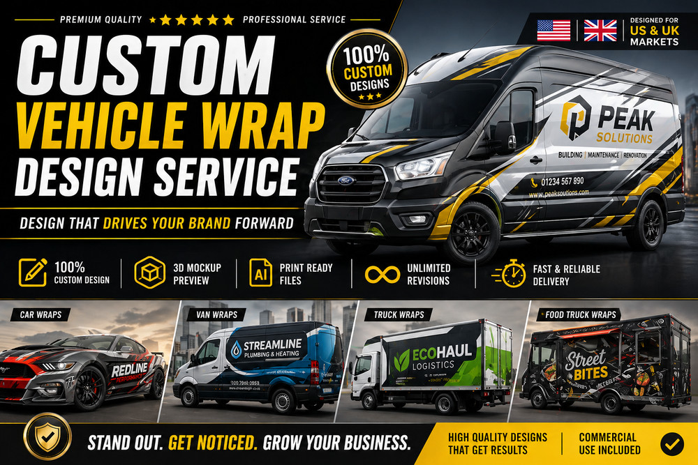 Custom Vehicle Wrap Design | Unique Vehicle Graphics | Van, Truck,Trailer Wrap