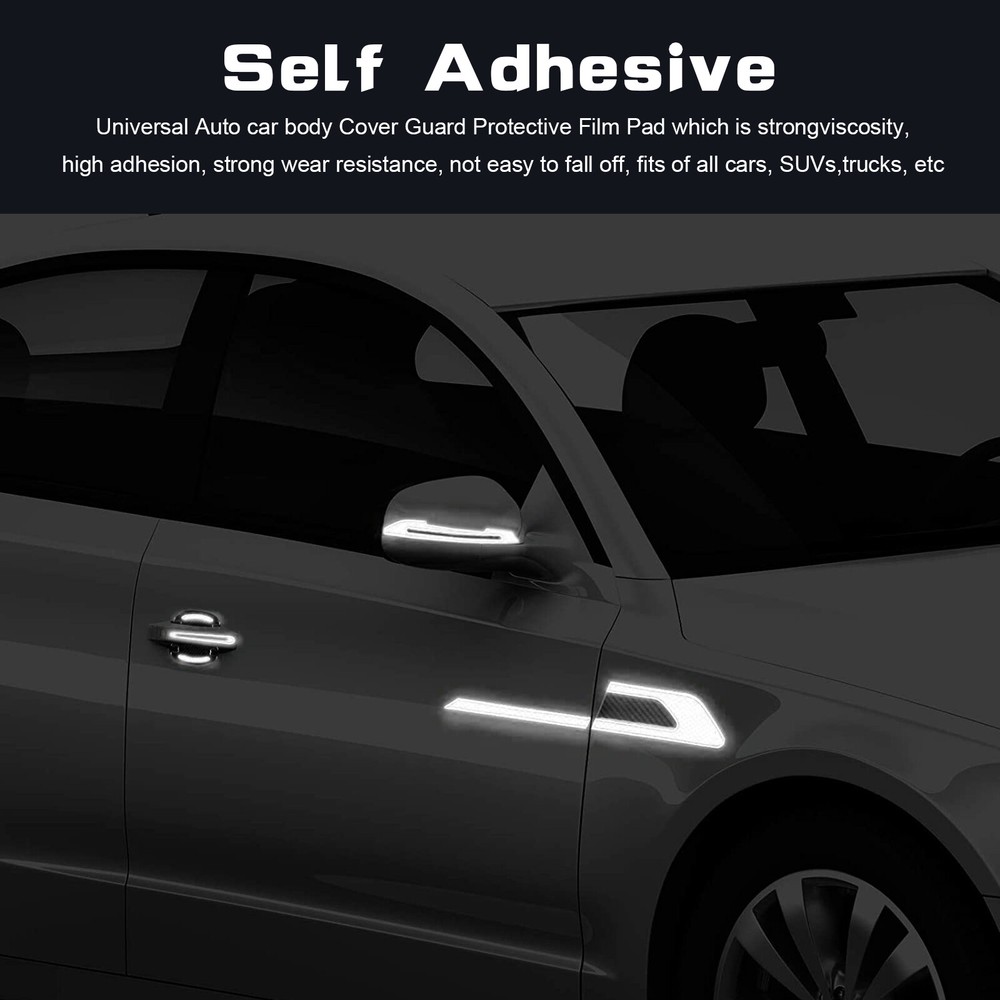 12pcs Reflective Sticker Set Rearview Mirror Auto Door Handle Paint Scratch Film