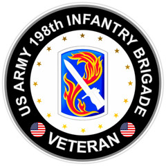 US Army 198th Infantry Brigade Veteran Bumper Sticker Military Vinyl Decal 5″
