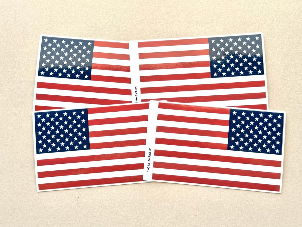 2 x Mirrored American Flag Car Sticker Patriotic Decal Emblem For Outdoor Use