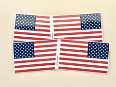 2 x Mirrored American Flag Car Sticker Patriotic Decal Emblem For Outdoor Use