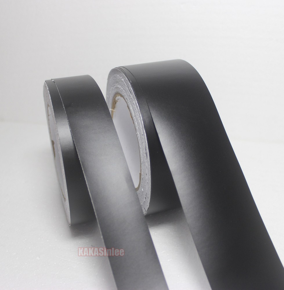 Self Adhesive Flexible Matte Vinyl Wrap Sticker Car Part Decors Strips PVC Black