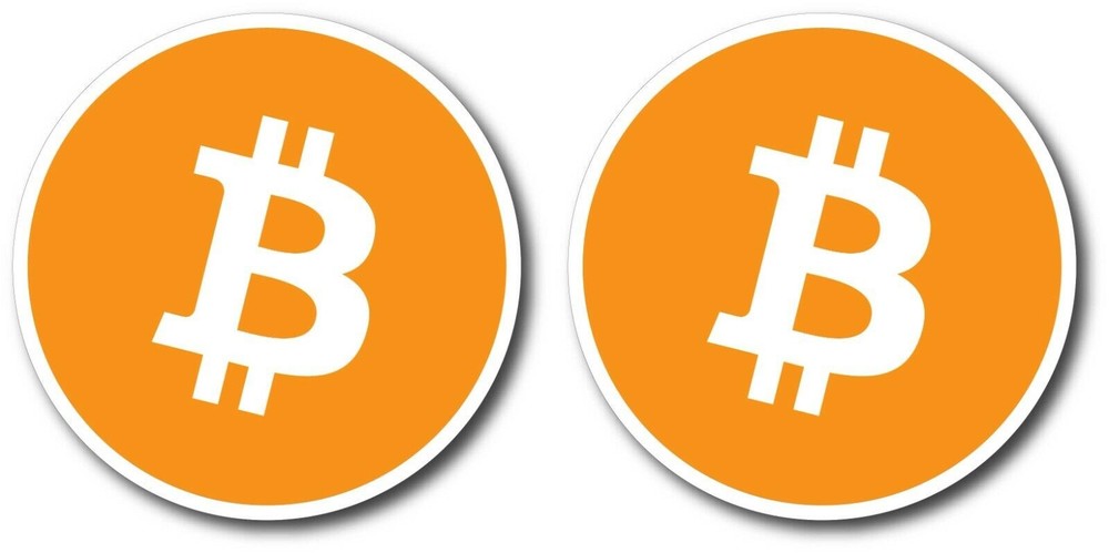 2X Bitcoin Cryptocurrency BTC Decal Sticker 3M US Made Truck Window 10X10