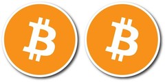 2X Bitcoin Cryptocurrency BTC Decal Sticker 3M US Made Truck Window 10X10