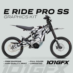 E Ride Pro SS Graphics Kit FOX Race Line White Grey Decals Stickers kit ERide