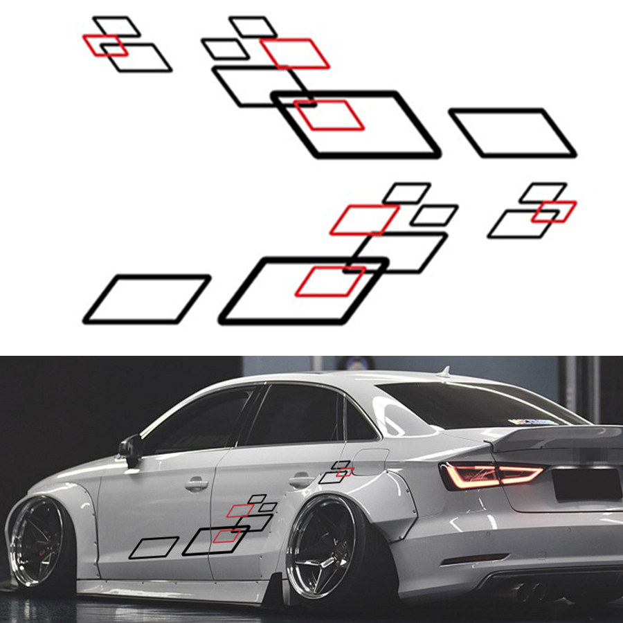 DIY Car Stickers Both Sides Body Vinyl Decals Sports Styling Trim Self-adhesive