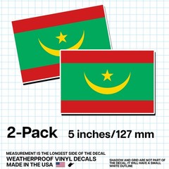 Mauritania Flag Sticker 5″ 2-Pack – MR Decal – Mauritanian Pride Vinyl