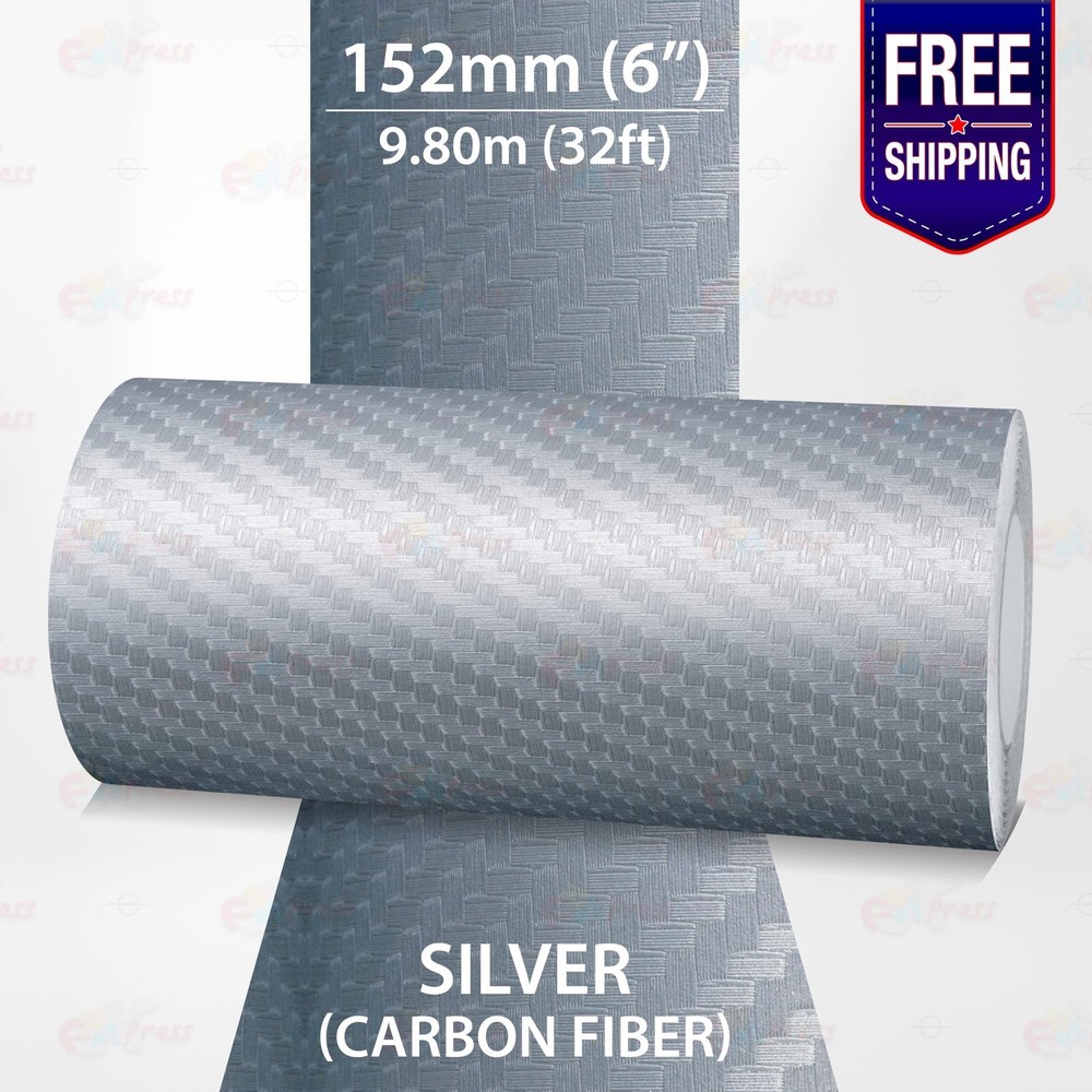 CARBON FIBER SILVER 6″ PIN STRIPE Car Model Motorcycle TAPE Vinyl Sticker 152mm