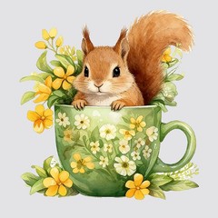 Animals in a Cup Stickers Vinyl Self-adhesive Personalized for Wall Car windows