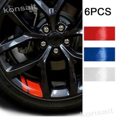 6PC Reflective Car Wheel Rim Vinyl Decal Sticker Accessories Red For 16″-21″ NEW