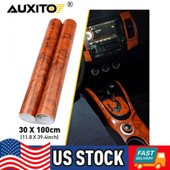 DIY Car Sticker Interior Wood Grain Textured Glossy Vinyl Wrap Decal Sheet Film