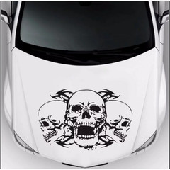 Car Stickers Body Hood Decal Trim Triple Skull Graphics Waterproof Vinyl 35x60CM