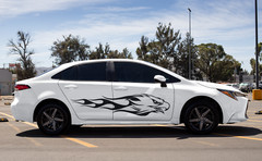 2 Eagle Flame Vinyl Decals Truck, Motorcycle Tank, Car Decals A102
