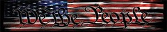 3″ tall x 15″ wide – We The People with US Flag Vinyl Decal for Cars Trucks
