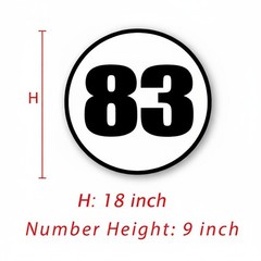 Custom Circle Number Plate 8″ 10″ 12″ Glossy Matte Sticker /Magnet Car Door x2
