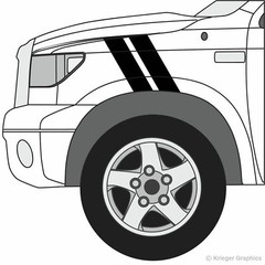 Hash Mark Stripes 3M Grand Sport Fender Bar Decals for Toyota Tacoma or Tundra