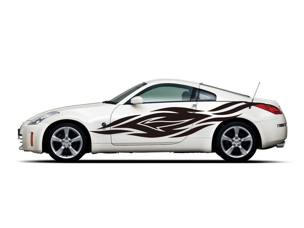 Picniva sty267 Racing Car Body Side Stripes Sticker Decal 2 Pcs