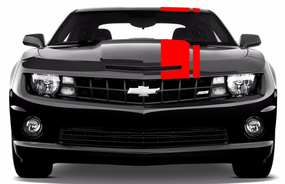 Chevy CAMARO 2″ & 8″ Rally Car Double RACING STRIPES Gloss Red vinyl Decal