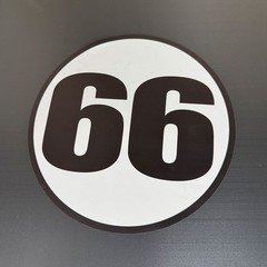 12″ Diameter Classic Circular Round Magnetic Autocross Number 66 Magnet 2pcs