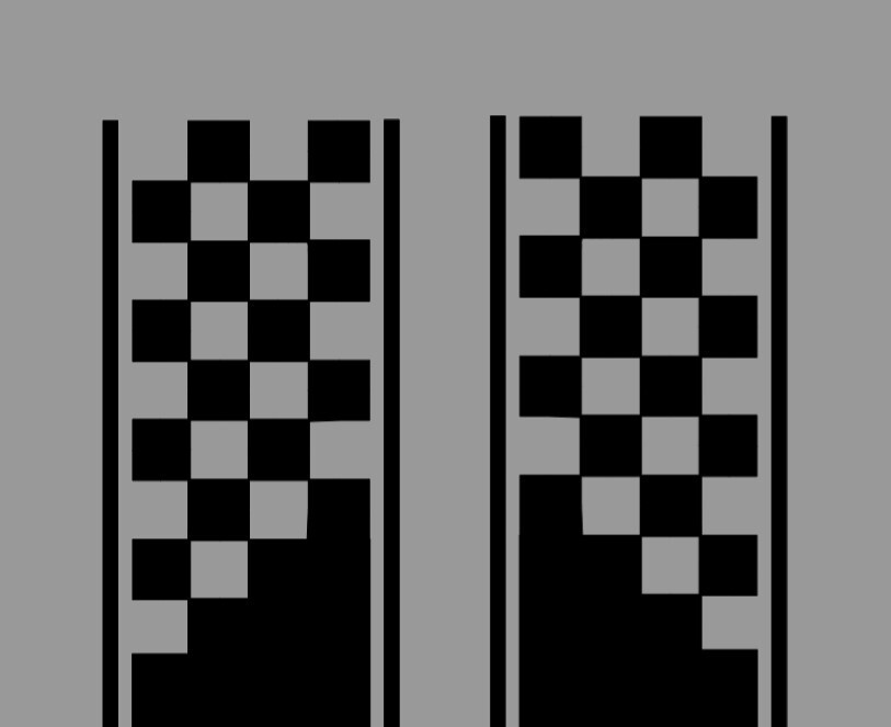 Checkered Flag bedside Stripe decals, 10″ x 46″, Set of 2, decal