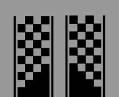 Checkered Flag bedside Stripe decals, 10″ x 46″, Set of 2, decal