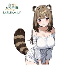 EARLFAMILY 5.1″ Furry Girl Car Stickers Funny Creative Fashionable Decoration