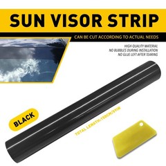 Glossy Black Windshield Sun Vinyl Visor Banner Sticker Blank Cover 10″ *60inch