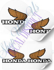 Wing Decal fits Honda Logo gas Tank fuel Sticker Decal water resistant Golden