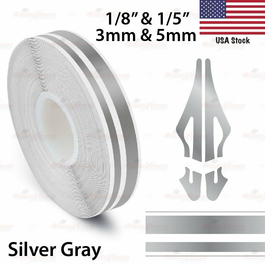 9/16″ Vinyl Pinstriping PinStripe Styling Double Tape Sticker 15mm SILVER GRAY
