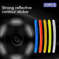 20PCS Blue Car Wheel Decorative Reflective Stickers Night Safety Warning Decal