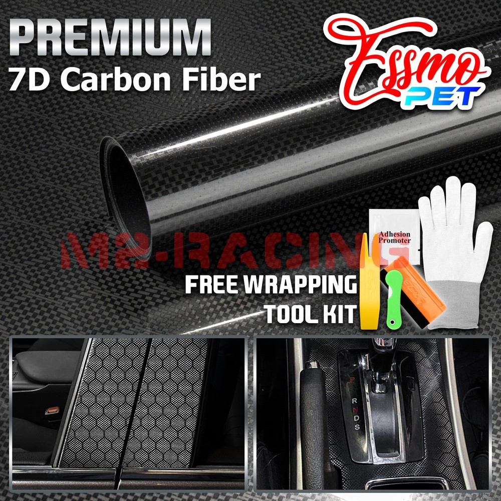 PET Honeycomb Carbon Fiber Gloss Black Hex Car Vehicle Vinyl Wrap Decal Sheet