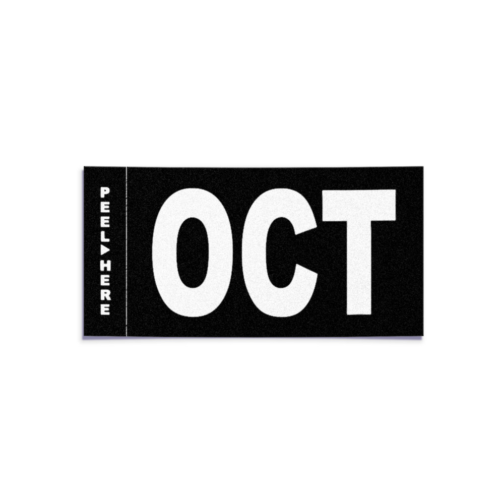OCTOBER – California License Plate – Legacy Black White Month Sticker CA DMV Tag