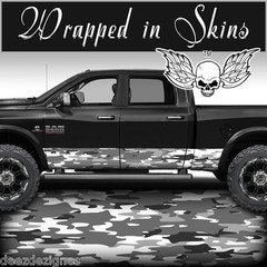 Snow Camo Rocker Panel Graphics Decal Wrap Kit Truck Van SUV Winter Camouflage