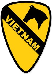 3×4 inch 1st Cavalry VIETNAM Shaped Sticker (black horse first decal) Army Lic.