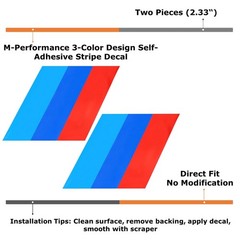 iJDMTOY 7×7-Inch Iconic 3-Color Stripe Decal Stickers 7″, Multicolor