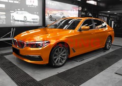 Premium Orange High Gloss Metallic Glossy Sticker Decal Vinyl Wrap Air Release