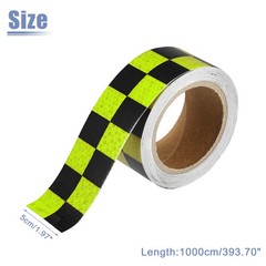 Universal Piece of 1 5cmx10m Fluorescent Checkered Car Reflective Stickers PVC