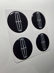 Lincoln Wheel Cap Stickers Set – 4pcs 3D Domed Resin Center Cap Emblem Decals