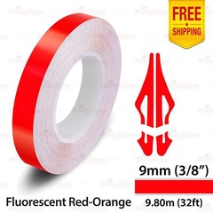 3/8″ 9mm PinStriping Stripe Styling Decal Vinyl Sticker FLUORESCENT RED-ORANGE