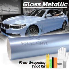 Gloss Metallic Frosted Blue Candy Decal Car Vinyl Wrap Film Stick Sheet Sparkle