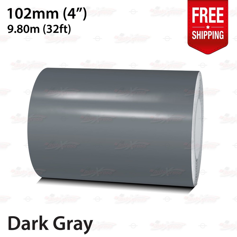 DARK GRAY 4″ 102mm Roll PIN STRIPE Car Striping Line TAPE Decal Vinyl Sticker