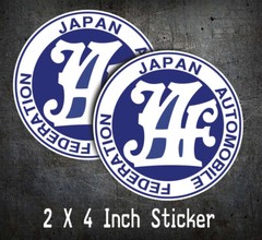 JAPAN AUTOMOBILE FEDERATION DECAL STICKER JAF JDM RALLY DRIFT JAPANESE STICKERS
